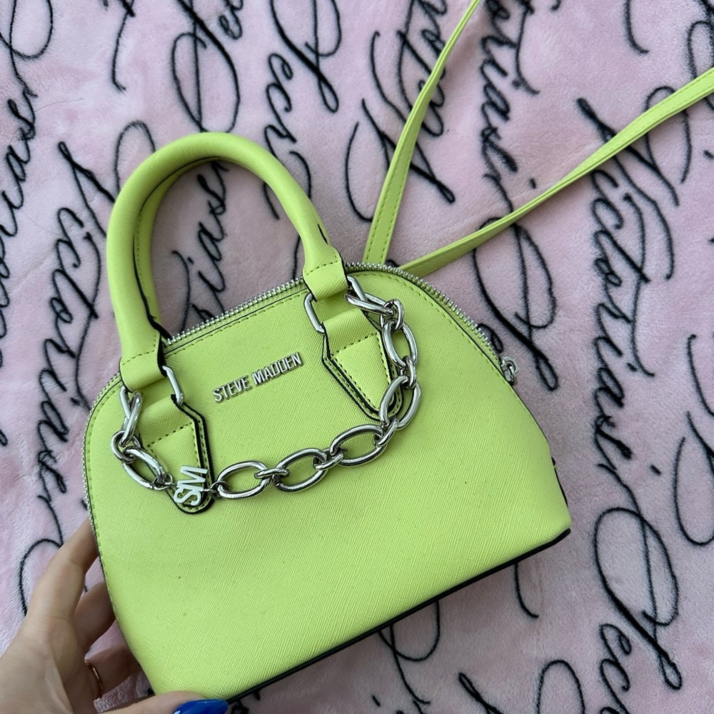 Steve Madden Green Mini Bag with Chain Detail